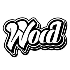Wood text style art vector illustration