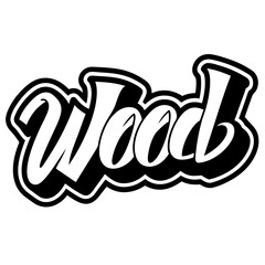 Wood text style art vector illustration