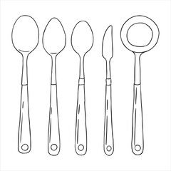 Spoon and Knife Line Drawing