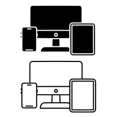 smartphone, tablet and laptop icon vector illustration