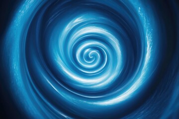 Abstract blue spiral design with concentric circles.