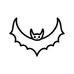 Fototapeta premium Bat black silhouette clip art icon vector isolated on white background