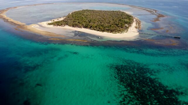 Desertic Paradise Island New Caledonia ilot Signal turquoise turtles Drone 4k