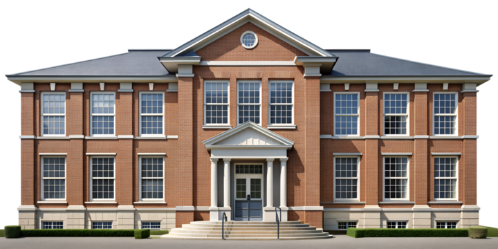 PNG classic red brick building with stairs transparent