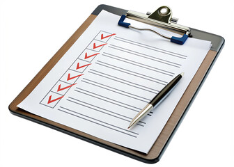 PNG checklist clipboard with pen isolated transparent