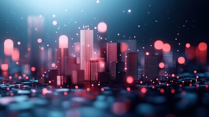 Fototapeta premium A visual representation of the interconnectedness of smart devices in a city, showcasing real time data collection and analysis.