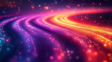 Colorful abstract light trails with vibrant effects in a dark background