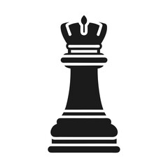 Black silhouette chess rook icon and vector illustration isolated on a white background