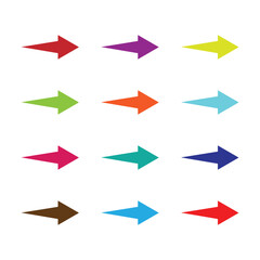 Arrow icon set. Colorful arrow symbols. Arrow vector graphic elements isolated on white background