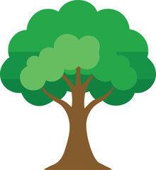 Tree on white background of vector illustration
