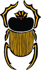 Ancient Egyptian scarab beetle vector element illustration.