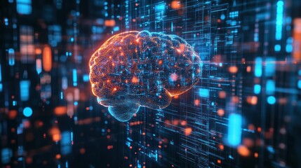 Digital Brain in a Circuitry Background