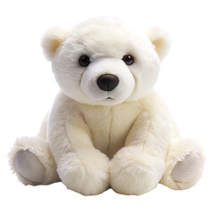 polar bear stuffed fluffy plushie on transparent background