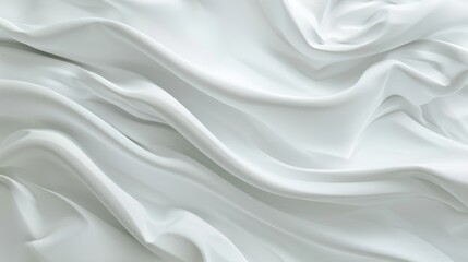 Fototapeta premium A white cloth background with gentle, flowing waves, creating a serene and minimalistic abstract texture.