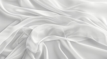 Fototapeta premium A white cloth with subtle waves, forming an abstract and serene background perfect for minimalist designs.