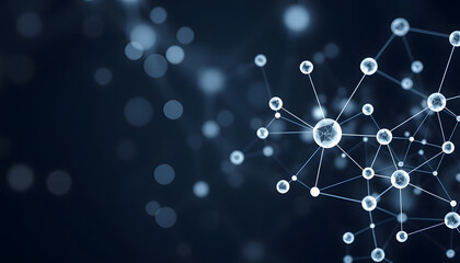 Abstract background. Molecules technology with polygonal shapes, connecting dots and lines. Connection structure. Big data visualization isolated with white highlights, png