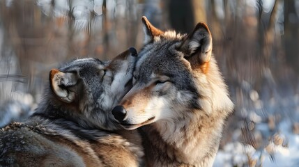  A couple of wolves in love © Danny's hub