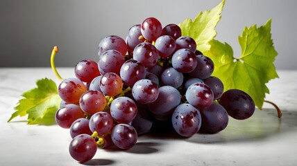 Fototapeta premium Still Life Grapes on White Background Minimalist Avatar Image