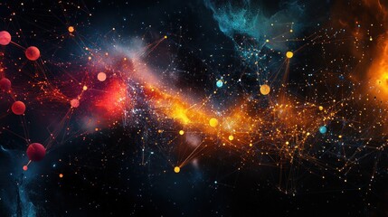 Naklejka premium Cosmic Web of Interconnectedness