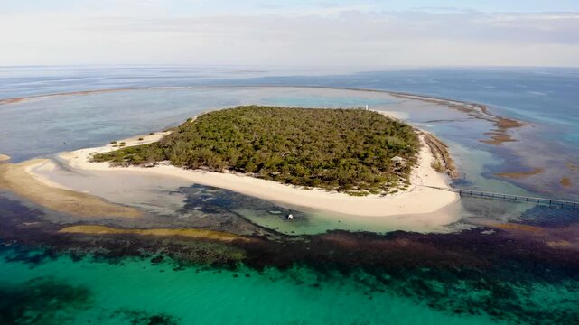 Desertic Paradise Island New Caledonia ilot Signal turquoise turtles Drone 4k