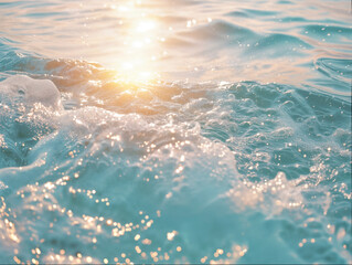 Bright sunshine reflecting off small waves on the water