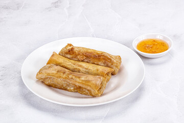 Traditional crispy fried stuffed springroll