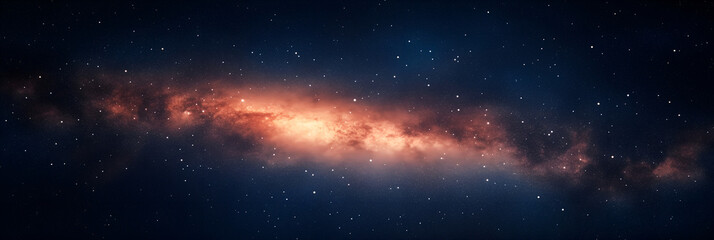 Naklejka premium A vibrant spiral galaxy illuminating the night sky filled with stars