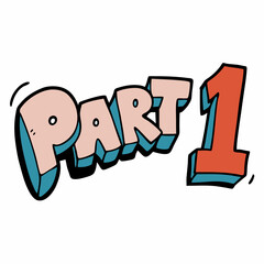 A simple part 1 sign art vector illustrator