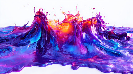 A vibrant abstract representation of colorful waves and splashes.