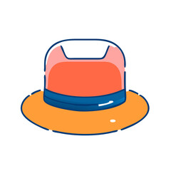 Summer hat icon on a transparent background Summer Icon Cartoon hat illustration Sticker design