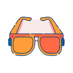 Sunglasses icon on a transparent background Summer Icon Cartoon illustration Sticker design