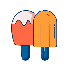 Ice cream Summer Icon on a transparent background Icons set Flat cartoon ice cream illustration