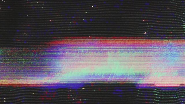 Abstract glitch with vibrant colors and old TV imitation