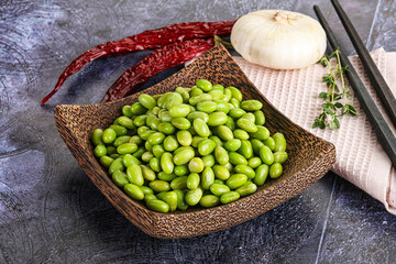 Bowl of delicious edamame beans