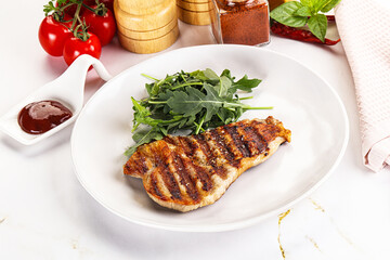 Delicous grilled pork meat steak