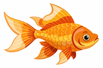 Colorful goldfish image vector art illustration