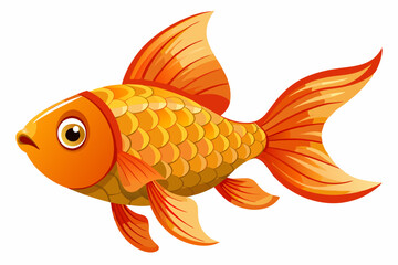 Colorful goldfish image vector art illustration