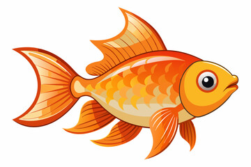 Colorful goldfish image vector art illustration