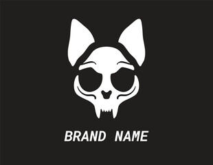 Halloween cat skull. Did de los muertos symbol.