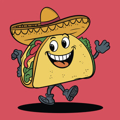 Vector taco cartoon illustration
