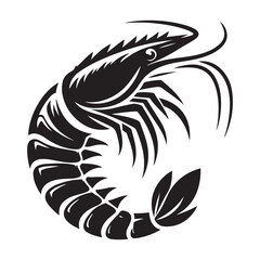 Shrimp Silhouette Vector, This is an editable and printable vector