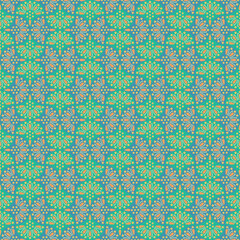  Cute colorful design on scallop geometric shapes. Seamless pattern for fabric, paper, wallpaper and home decor 