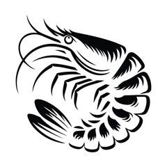 Shrimp Silhouette Vector, This is an editable and printable vector