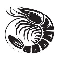 Fototapeta premium Shrimp Silhouette Vector, This is an editable and printable vector