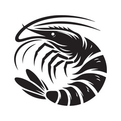 Shrimp Silhouette Vector, This is an editable and printable vector