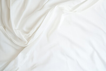 Obraz premium A captivating view of soft white fabric, elegantly draped, conveying a sense of serenity and purity in a minimalist aesthetic for tranquil settings.