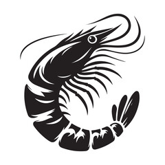 Obraz premium Shrimp Silhouette Vector, This is an editable and printable vector