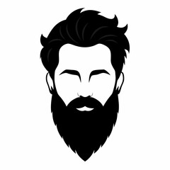 Beard silhouette art vector illustration