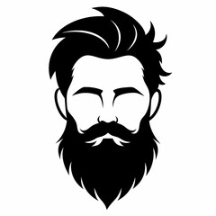 Beard silhouette art vector illustration