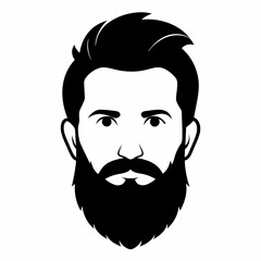 Beard silhouette art vector illustration
